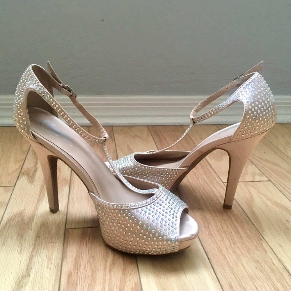 Candie's rhinestone pumps, worn once!